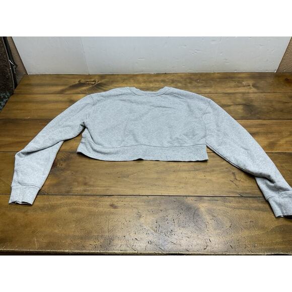 Nuuds Women's Size XS Oversized Crewneck Sweatshirt Cropped Gray - Picture 9 of 10